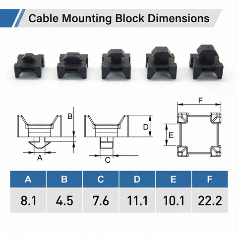 Zip Tie Cable Management Clips for 4040 8020 Aluminum Profile Rigs