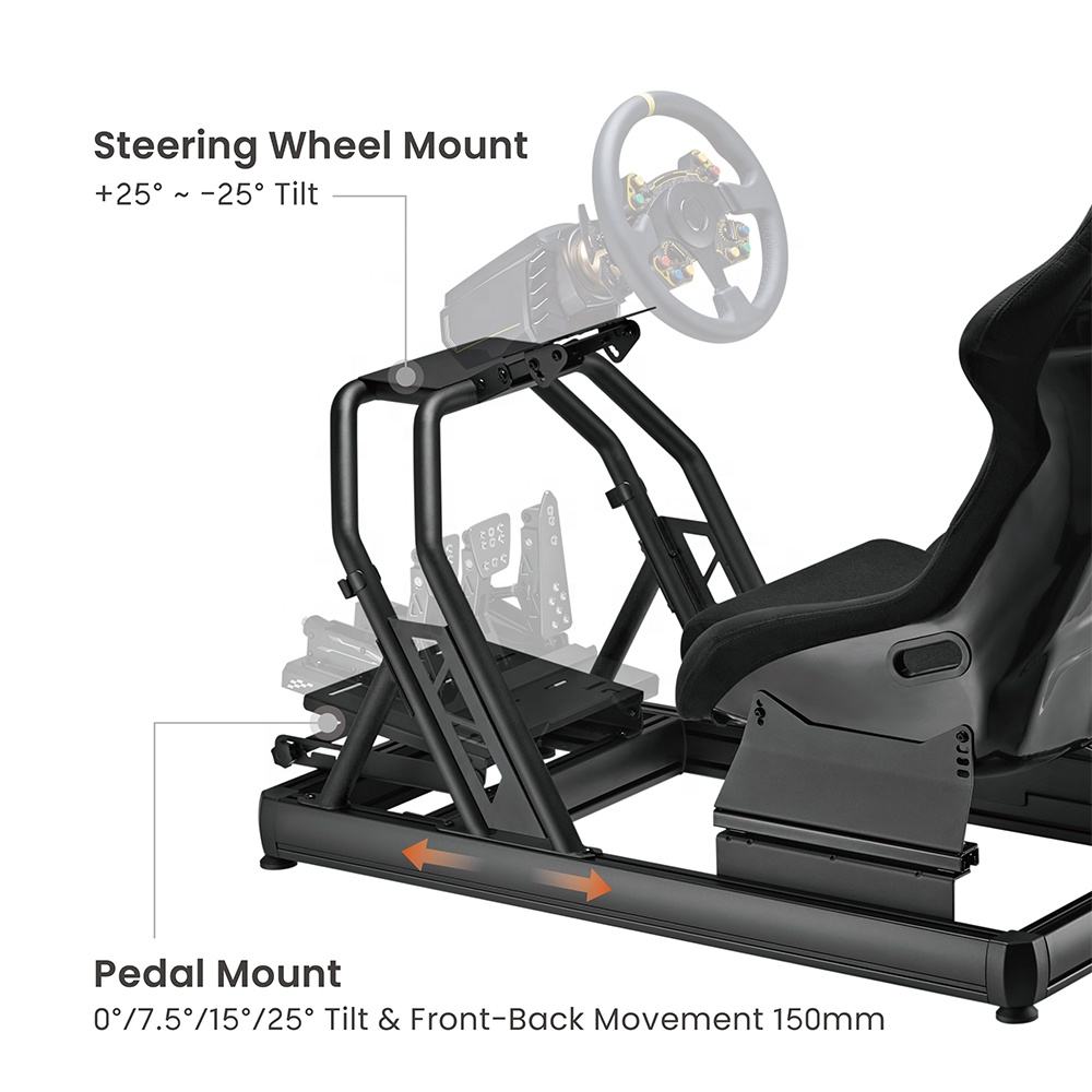 Aluminum Sim Racing Cockpit & Seat for PC and Console | Adjustable Driving Rig