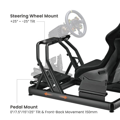 Aluminum Sim Racing Cockpit & Seat for PC and Console | Adjustable Driving Rig