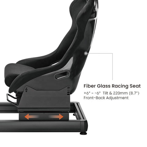 Aluminum Sim Racing Cockpit & Seat for PC and Console | Adjustable Driving Rig